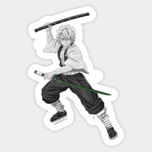 Gray Wind Man Sticker